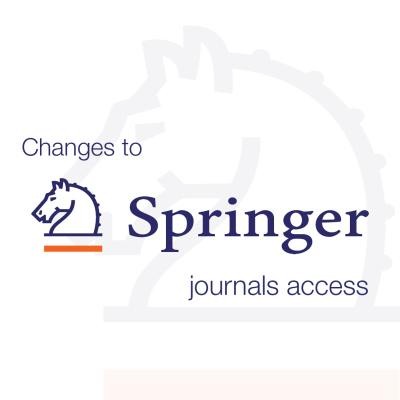 Text reads Changes to Springer Journal Access in dark blue on a white background.